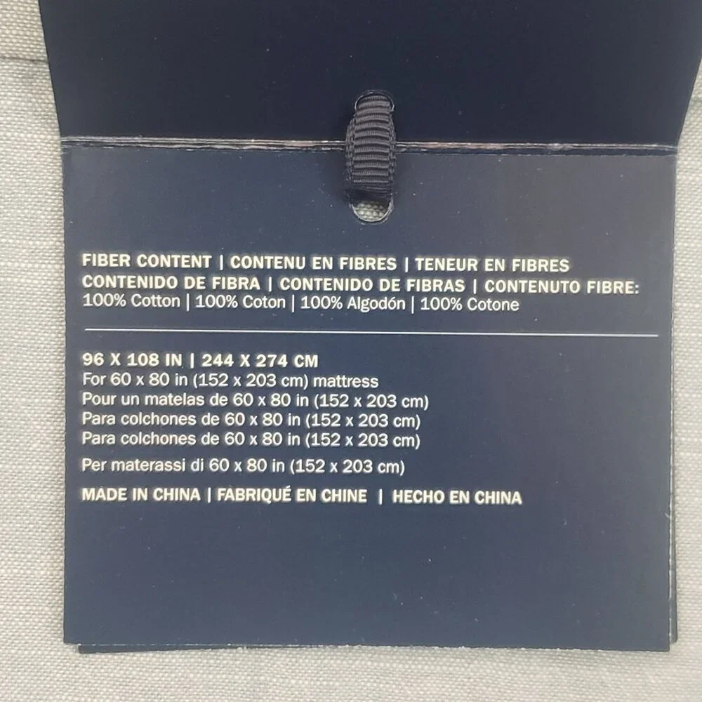 Ralph Lauren Home Workshirt Chambray Queen Flat Sheet Blue 100% Cotton 108 x 96 - Picture 11 of 16